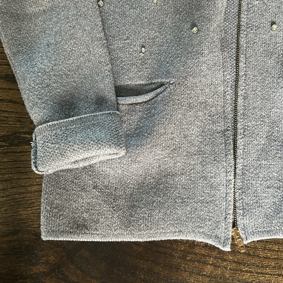 Creations cardigan style sweater with fur around collar - Picture 3 of 3